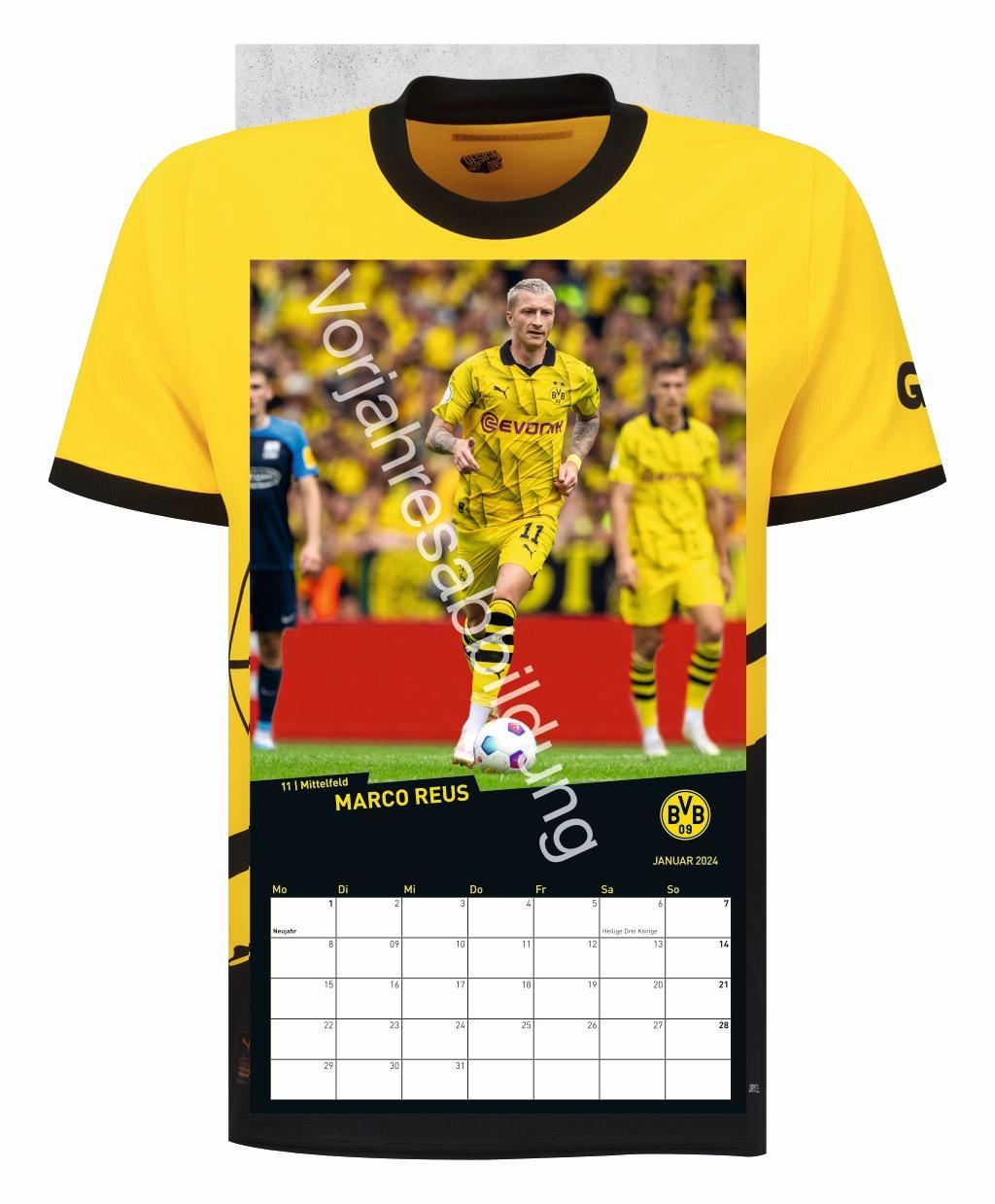 Beispielinhalt (Bild) BVB Trikotkalender 2025
