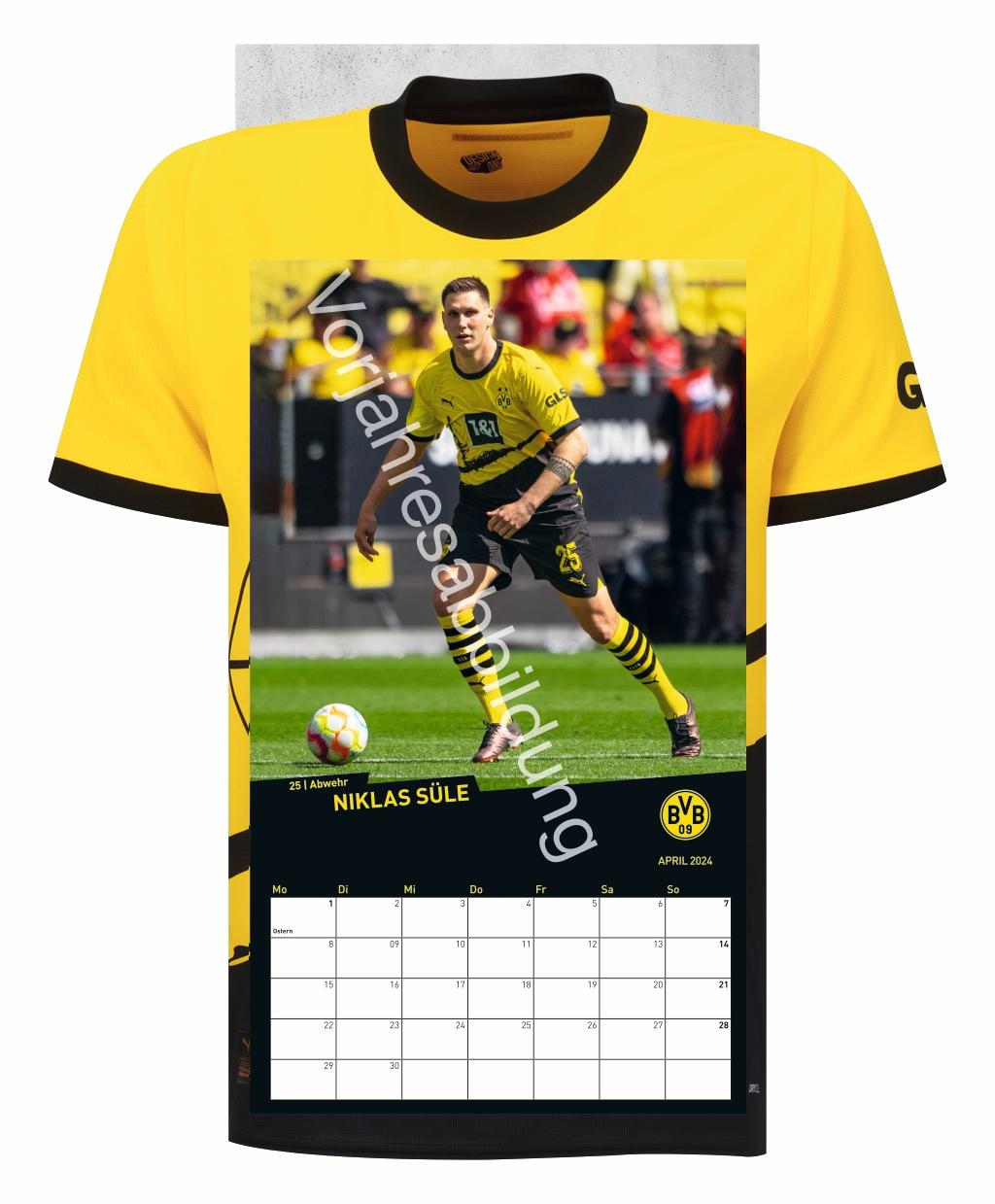 Beispielinhalt (Bild) BVB Trikotkalender 2025