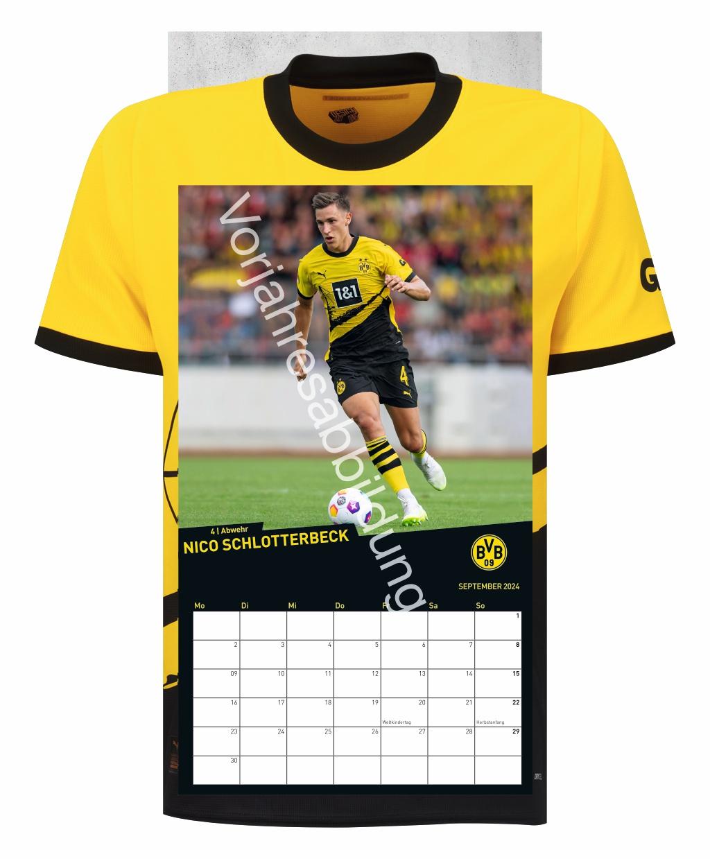 Beispielinhalt (Bild) BVB Trikotkalender 2025
