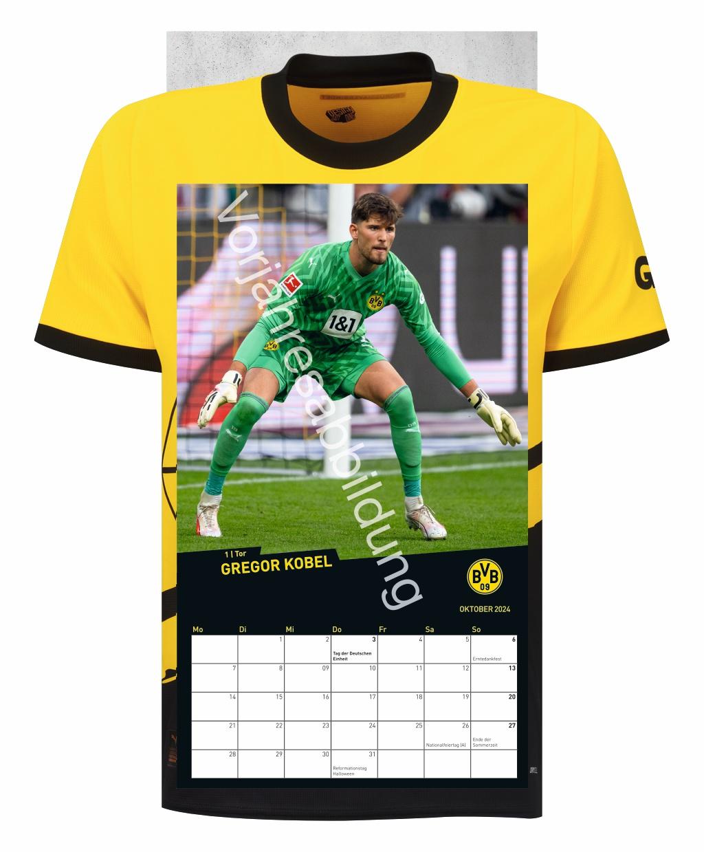 Beispielinhalt (Bild) BVB Trikotkalender 2025