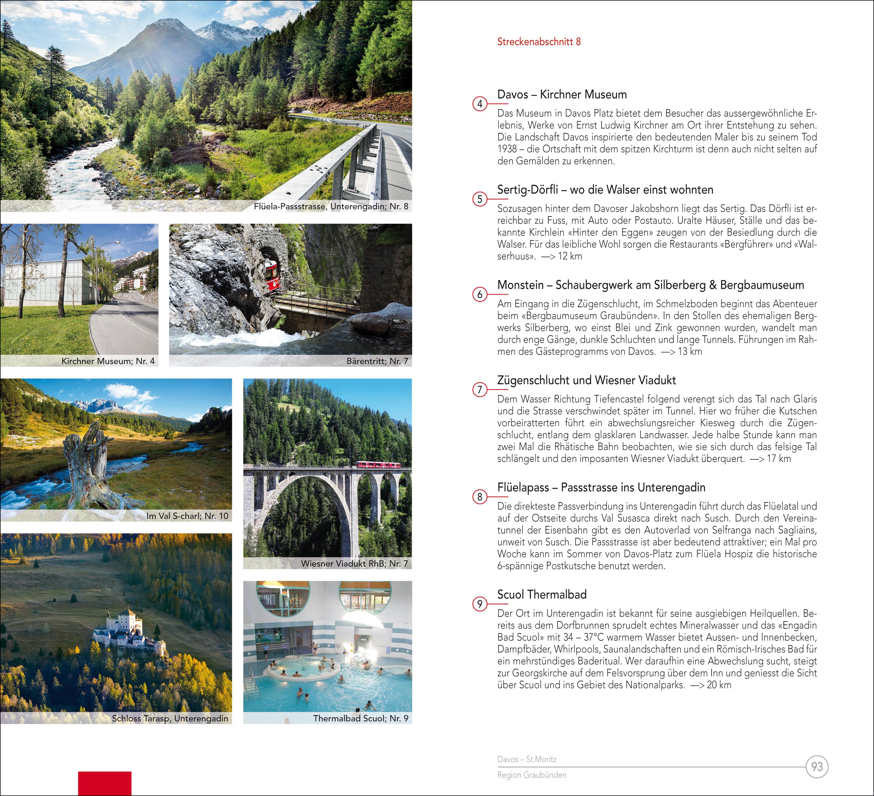Beispielinhalt (Bild) Hallwag Reiseführer Grand Tour of Switzerland Touring Guide, deutsche Ausgabe