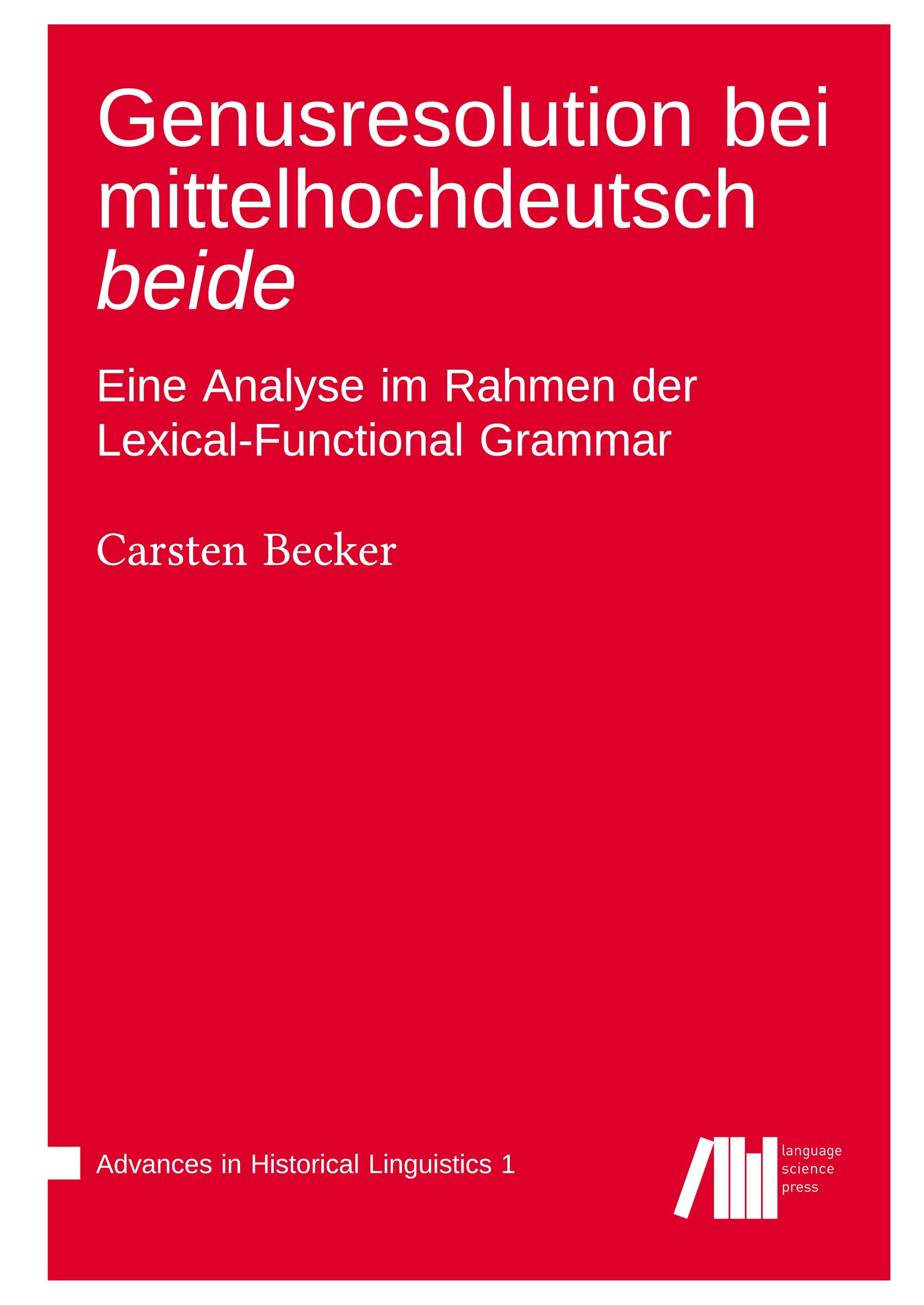 Vorderes Coverbild Genusresolution bei mittelhochdeutsch beide