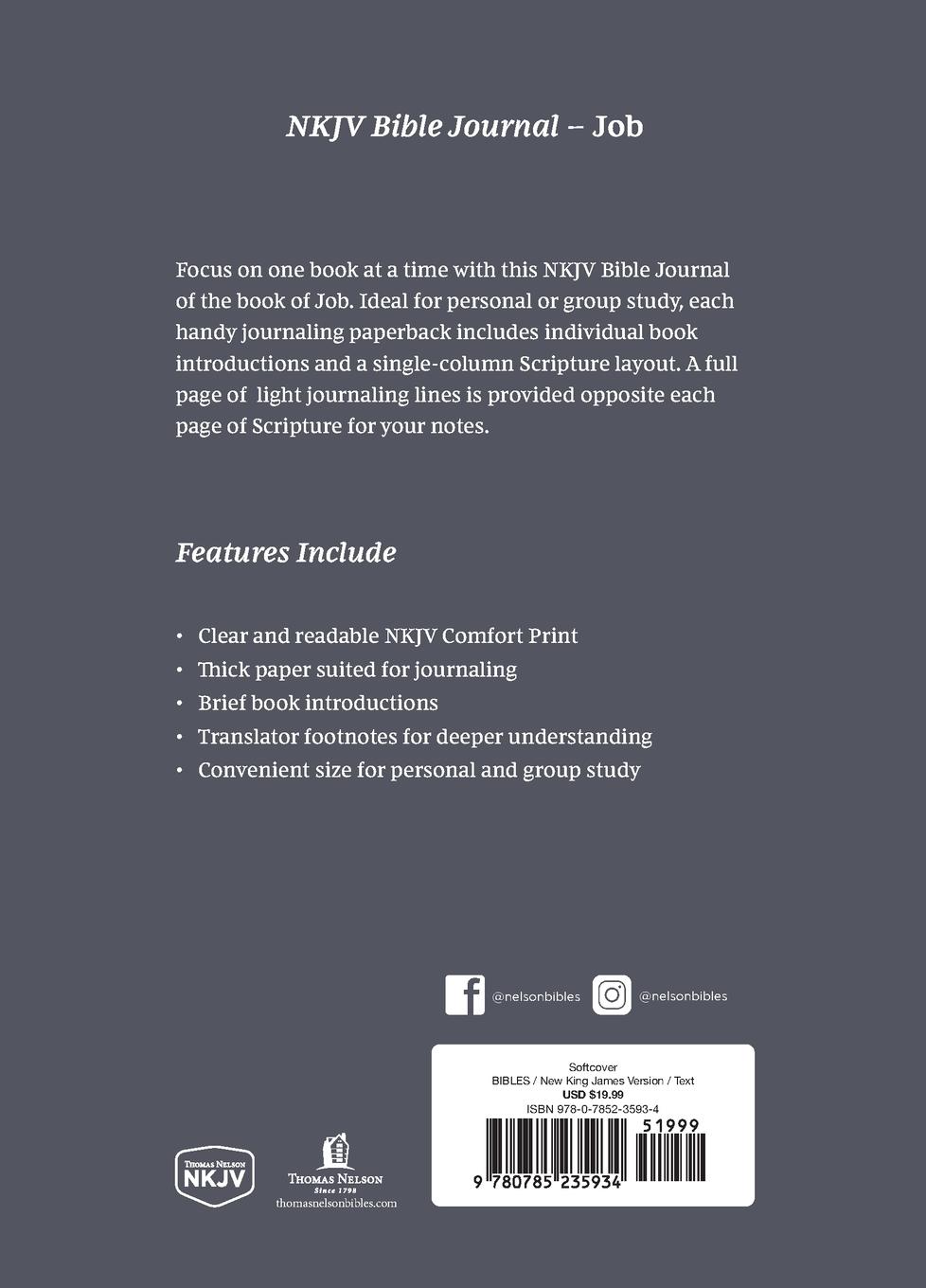 Rückseitencover NKJV Bible Journal - Job