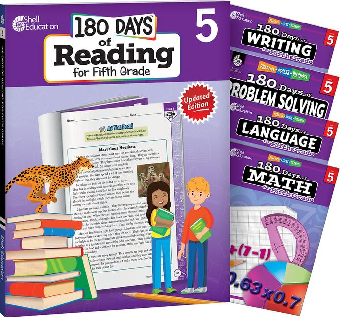 Vorderes Coverbild 180 Days(tm) Reading, Math, Problem Solving, Writing, & Language for Grade 5: 5-Book Set