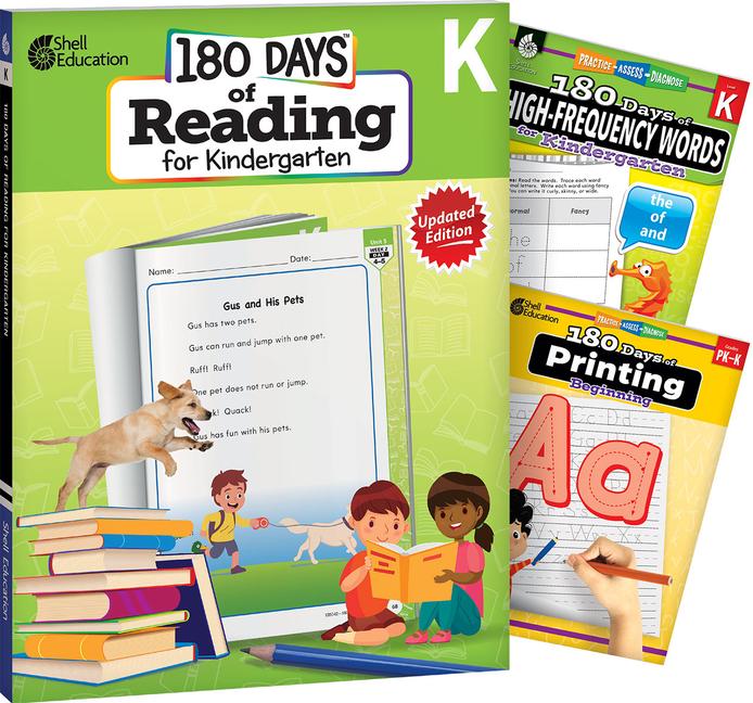 Vorderes Coverbild 180 Days(tm) Reading, High-Frequency Words, & Printing Grade K: 3-Book Set