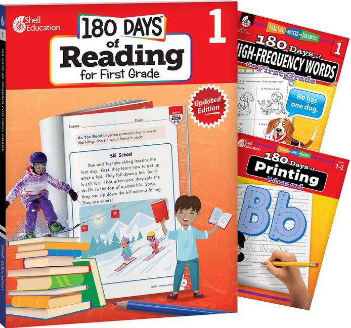 Vorderes Coverbild 180 Days(tm) Reading, High-Frequency Words, & Printing Grade 1: 3-Book Set