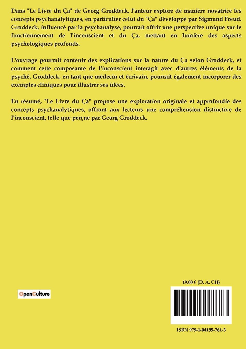 Rückseitencover Le livre du ça