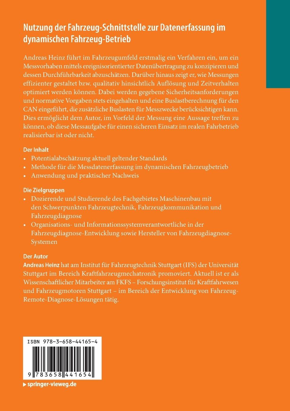 Rückseitencover Nutzung der Fahrzeug-Schnittstelle zur Datenerfassung im dynamischen Fahrzeug-Betrieb