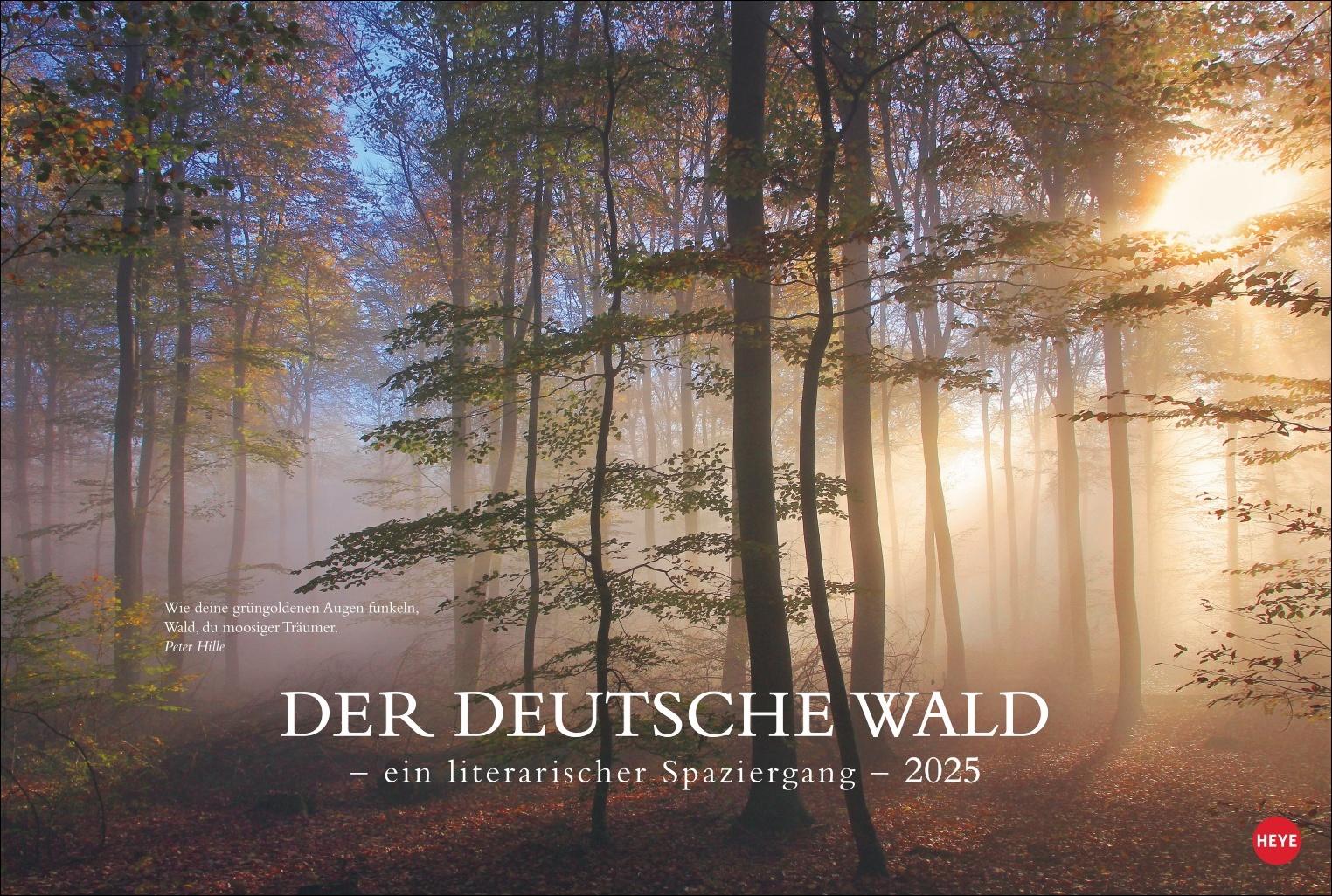 Vorderes Coverbild Der deutsche Wald - Ein literarischer Spaziergang Kalender 2025 - Ein literarischer Spaziergang