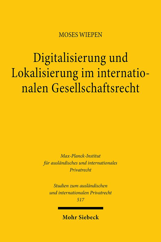 Vorderes Coverbild Digitalisierung und Lokalisierung im internationalen Gesellschaftsrecht