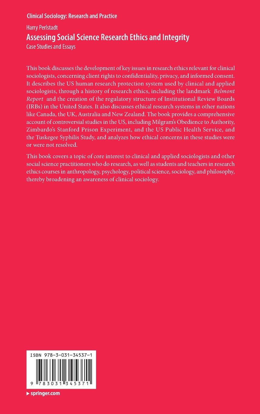 Rückseitencover Assessing Social Science Research Ethics and Integrity