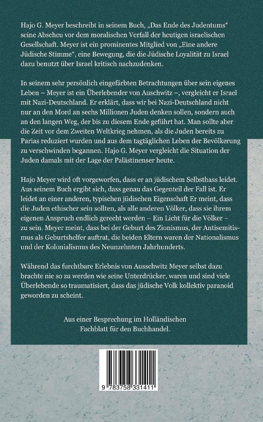 Rückseitencover Das Ende des Judentums
