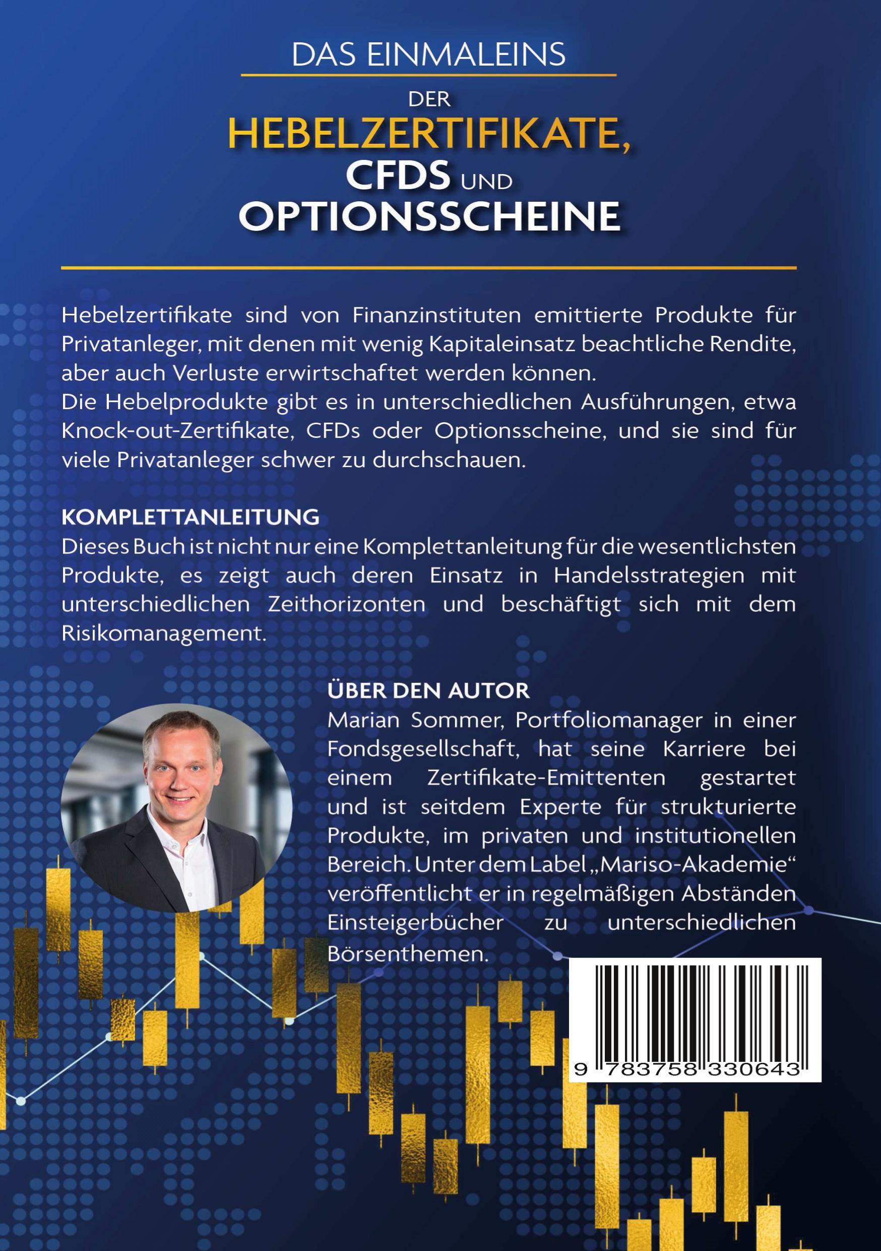 Rückseitencover Das Einmaleins der Hebelzertifikate, CFDs und Optionsscheine für Einsteiger