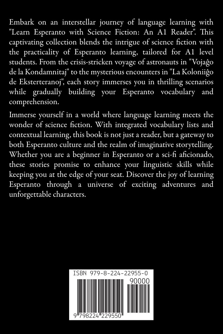 Rückseitencover Learn  Esperanto with Science Fiction