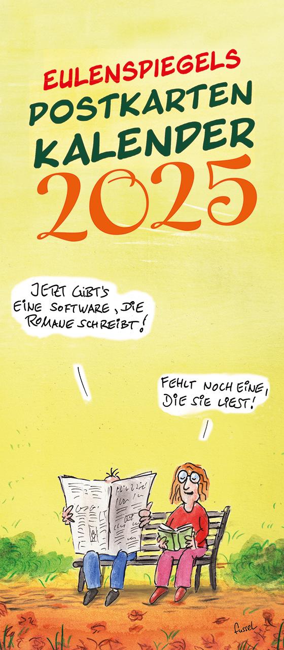 Vorderes Coverbild Eulenspiegels Postkartenkalender 2025