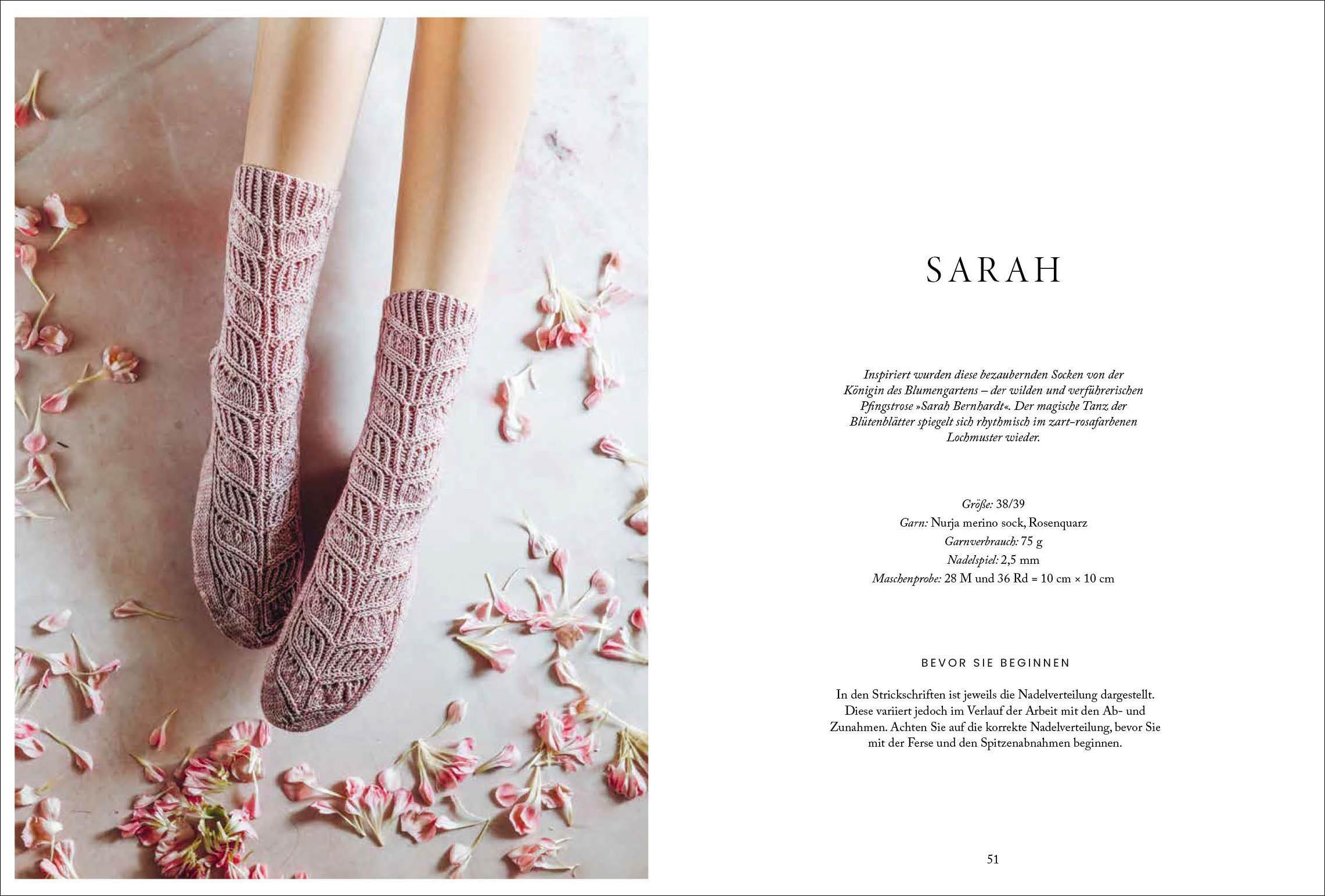 Beispielinhalt (Bild) Florale Scandi-Socken stricken