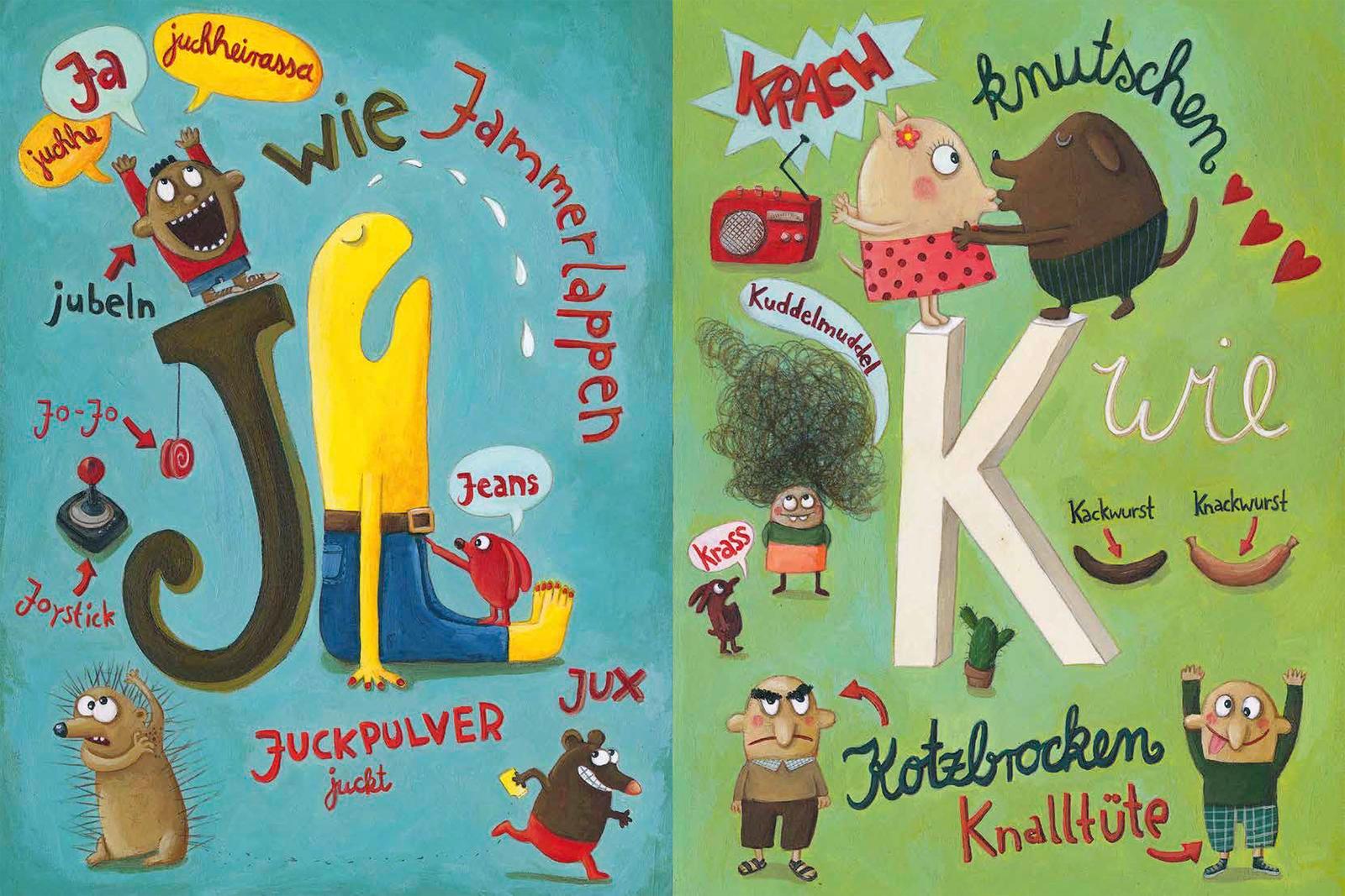 Beispielinhalt (Bild) A wie Arschbombe