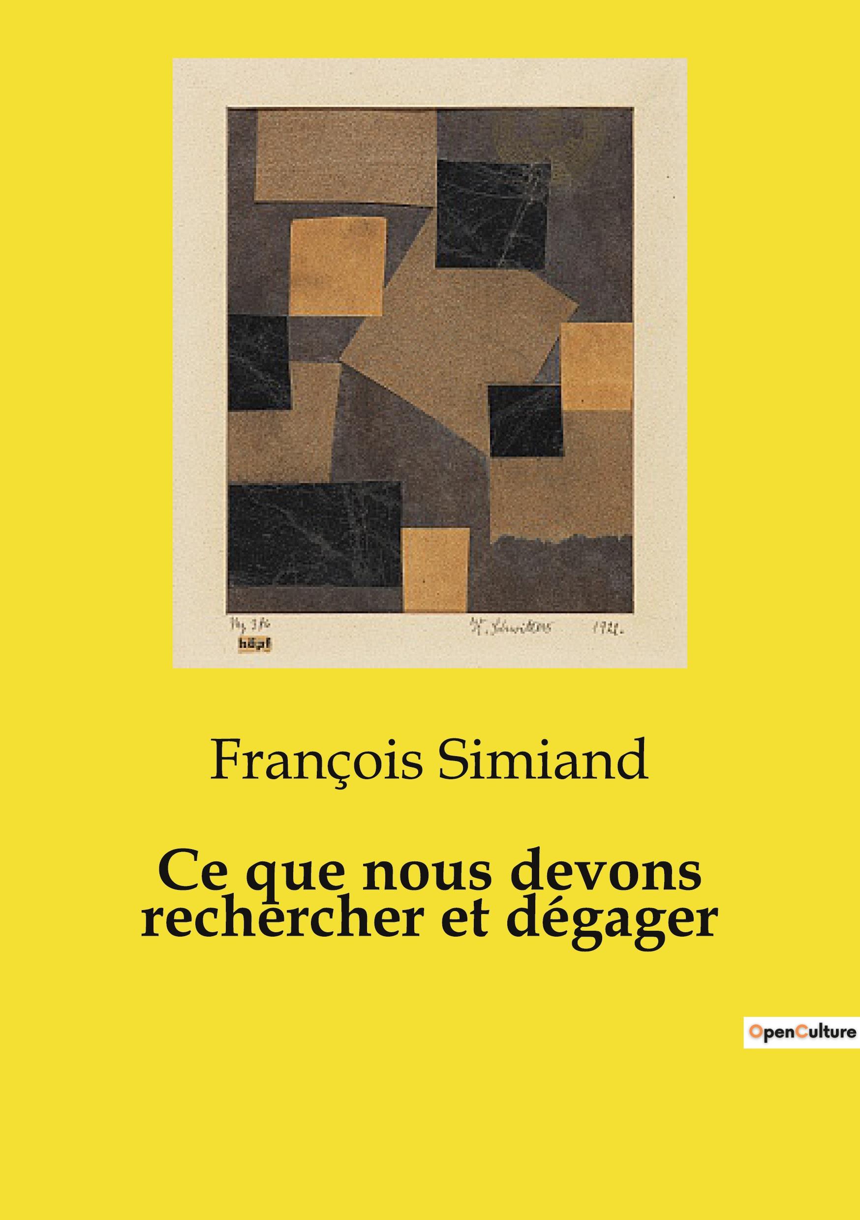 Vorderes Coverbild Ce que nous devons rechercher et dégager