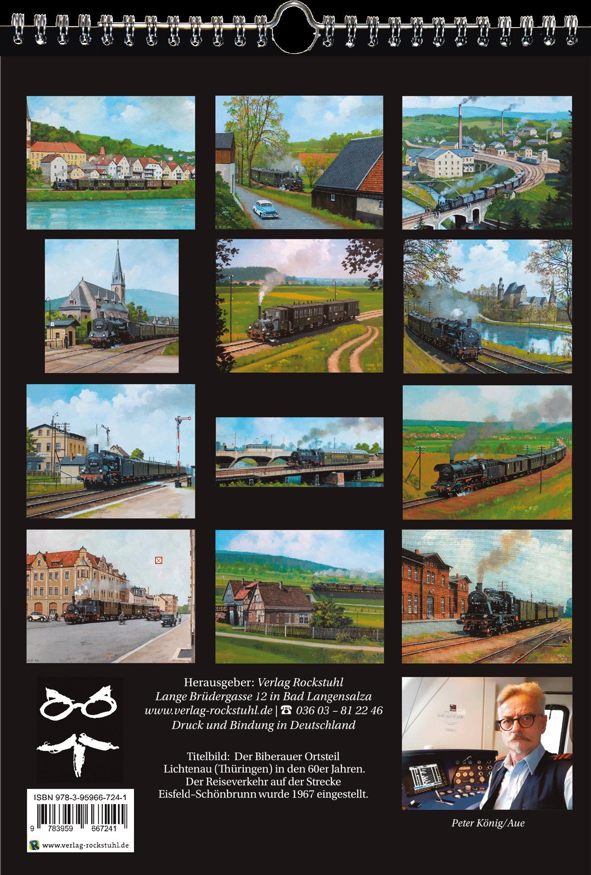 Rückseitencover EISENBAHN KALENDER 2025: Peter König Eisenbahnbilder Deutschland