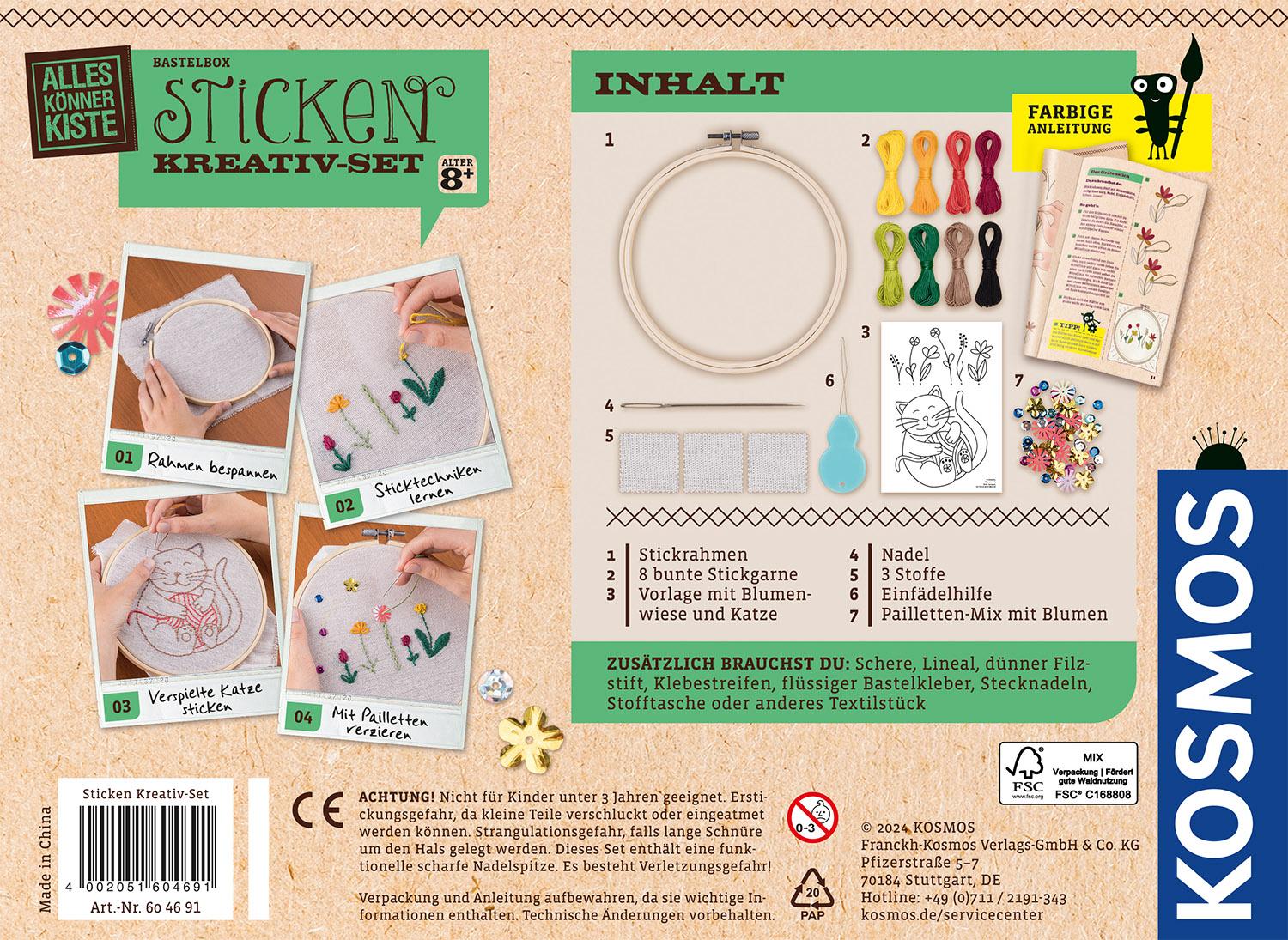 Beispielinhalt (Bild) Sticken Kreativ-Set