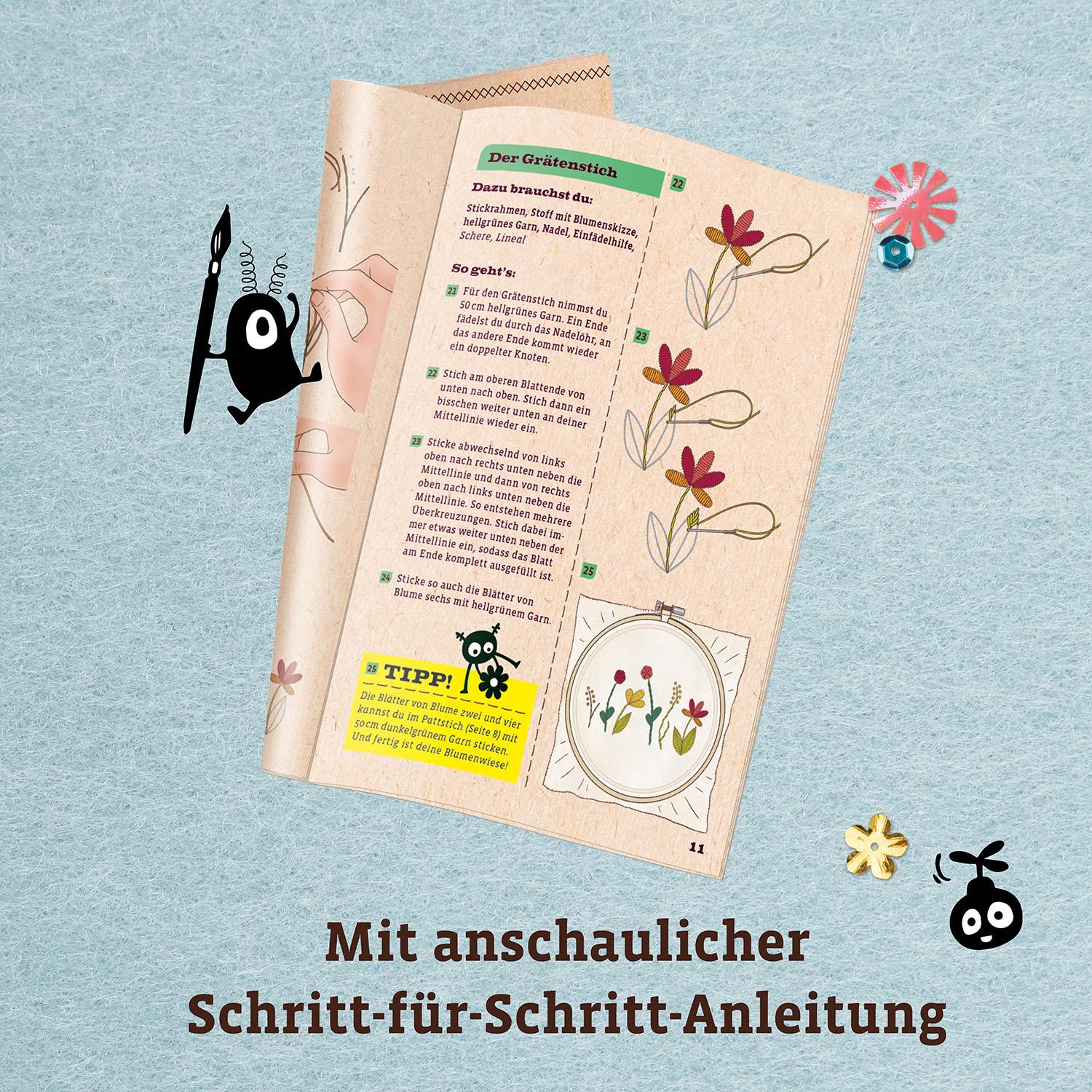 Beispielinhalt (Bild) Sticken Kreativ-Set