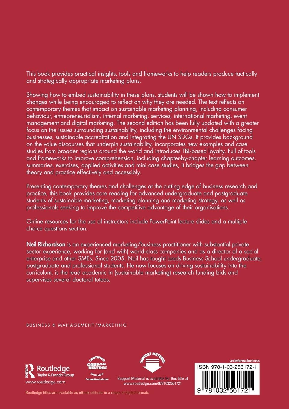 Rückseitencover Sustainable Marketing Planning