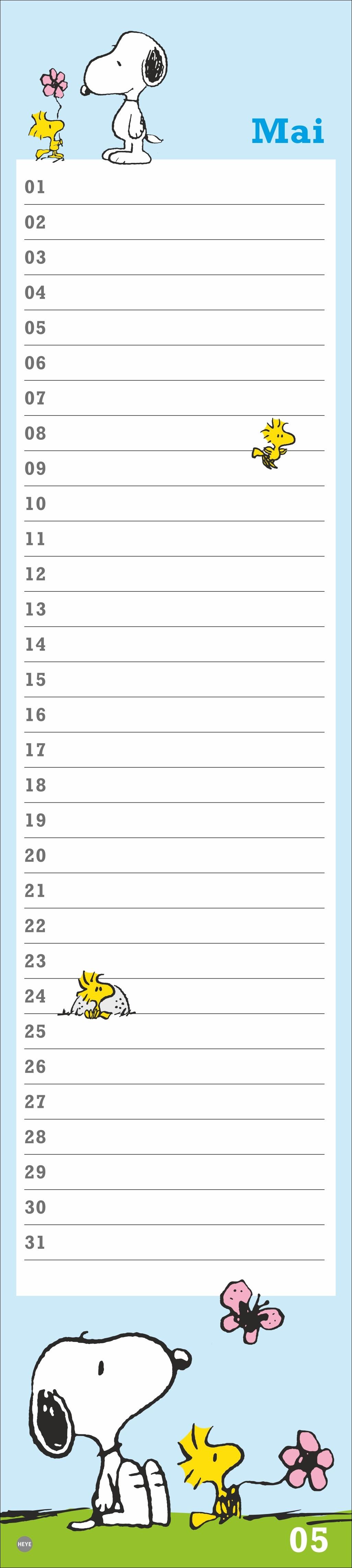 Beispielinhalt (Bild) Peanuts Geburtstagskalender Langplaner