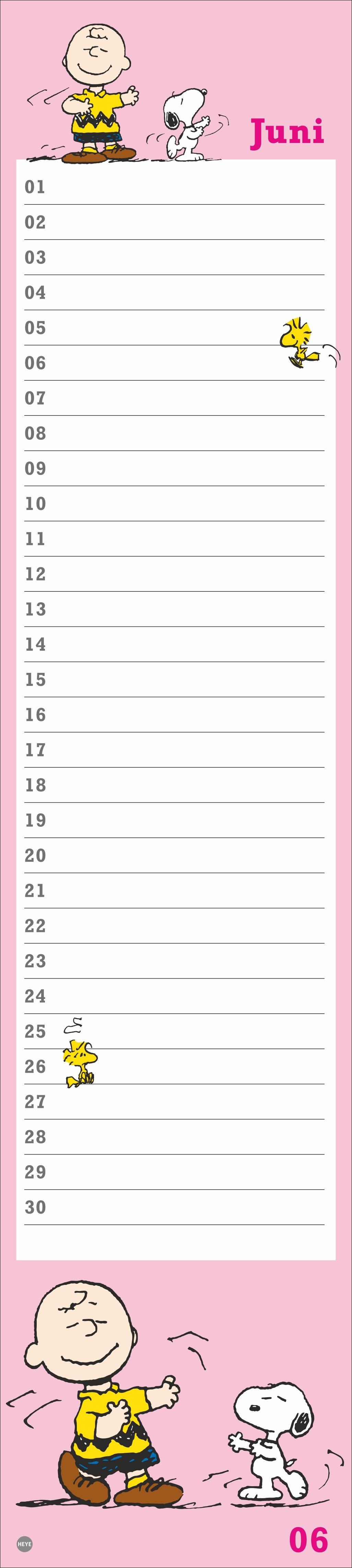 Beispielinhalt (Bild) Peanuts Geburtstagskalender Langplaner