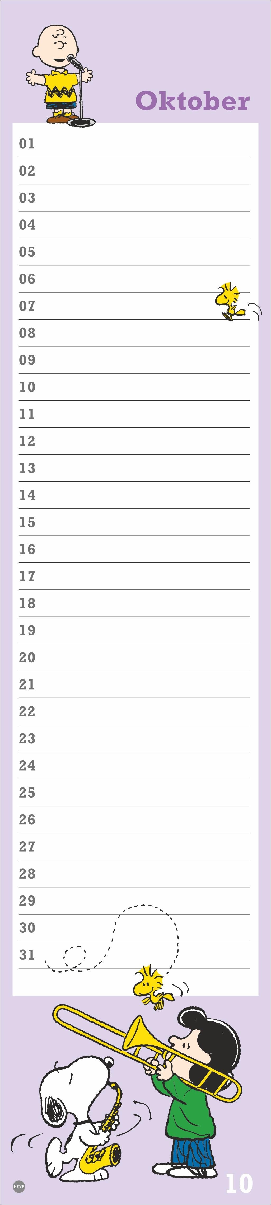 Beispielinhalt (Bild) Peanuts Geburtstagskalender Langplaner