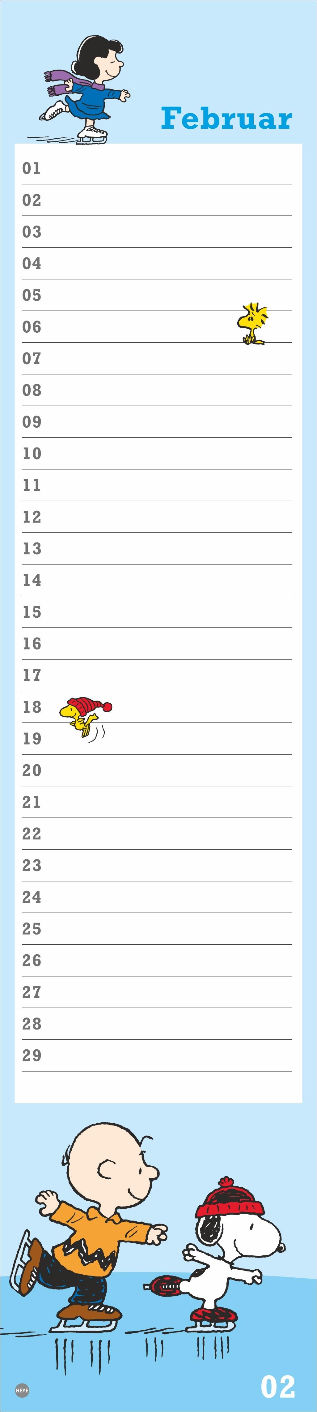 Beispielinhalt (Bild) Peanuts Geburtstagskalender Langplaner