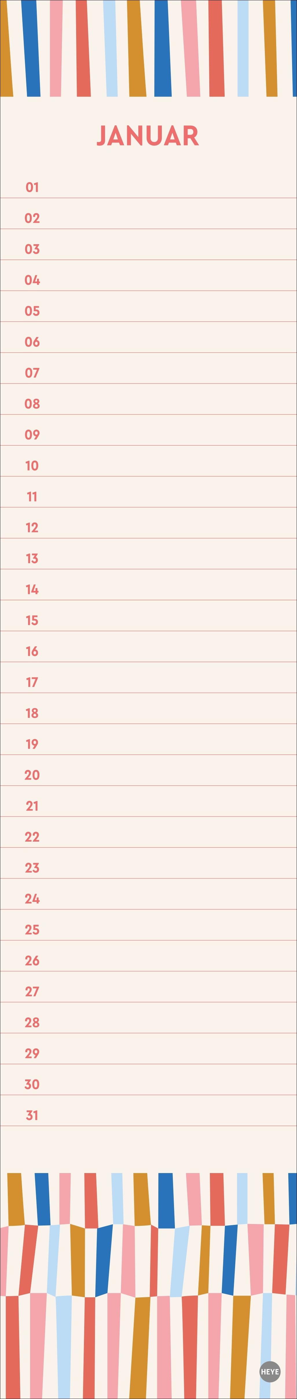 Beispielinhalt (Bild) Design Geburtstagskalender Langplaner mini
