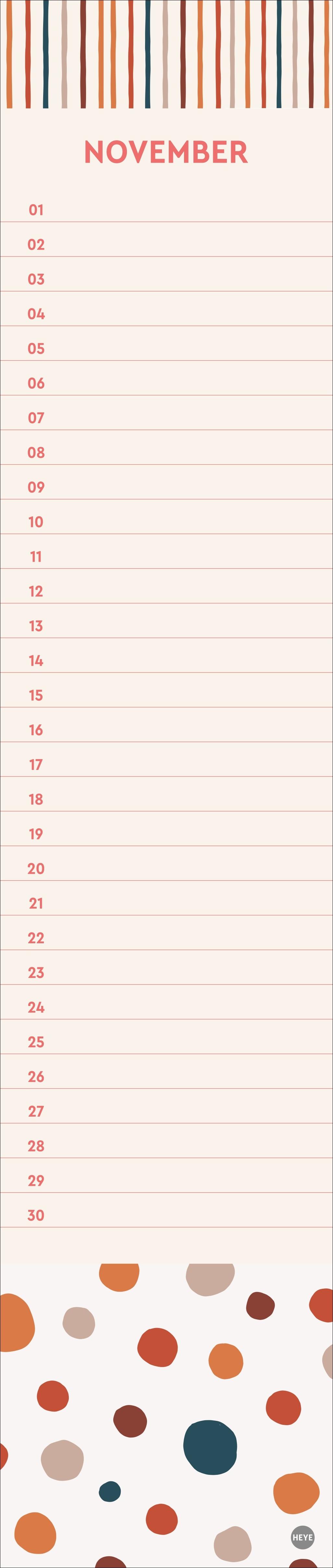 Beispielinhalt (Bild) Design Geburtstagskalender Langplaner mini