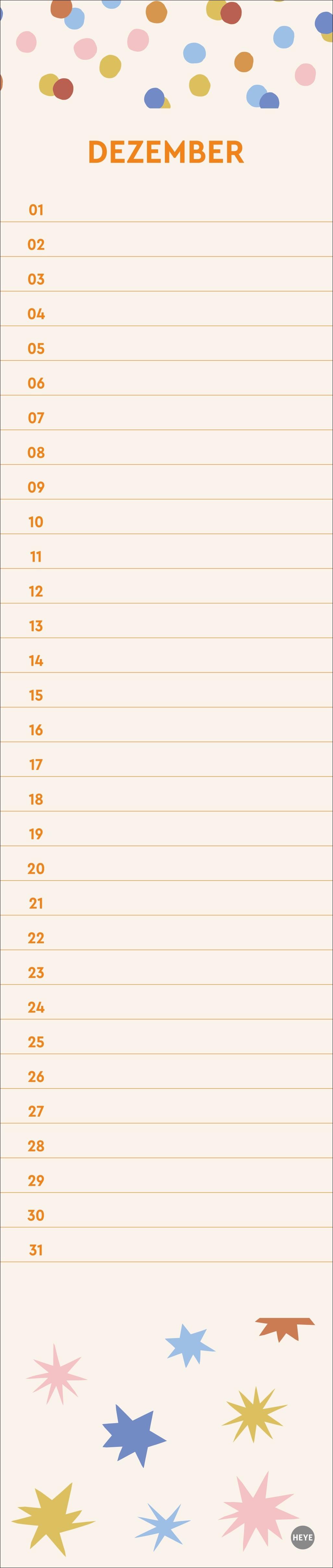 Beispielinhalt (Bild) Design Geburtstagskalender Langplaner mini