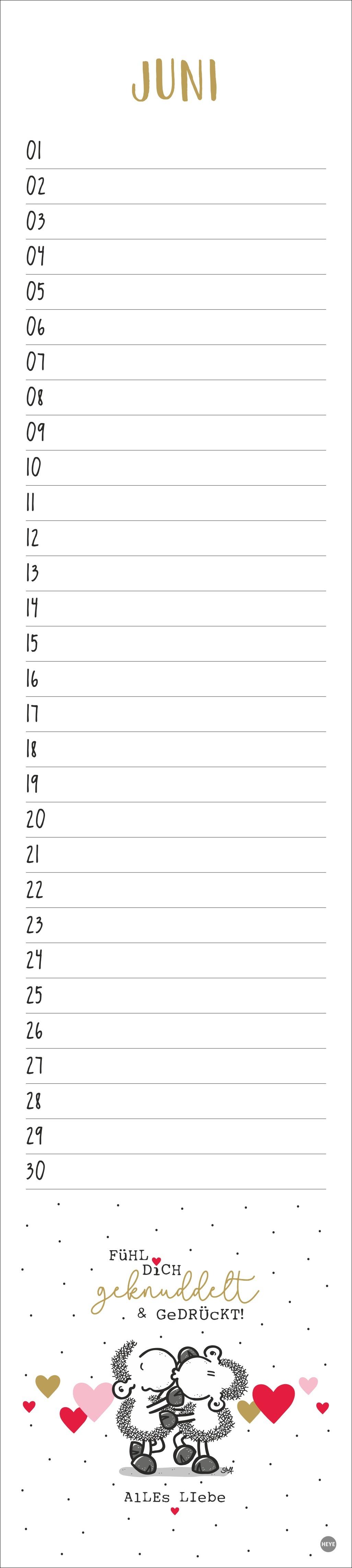 Beispielinhalt (Bild) sheepworld Geburtstagskalender Langplaner