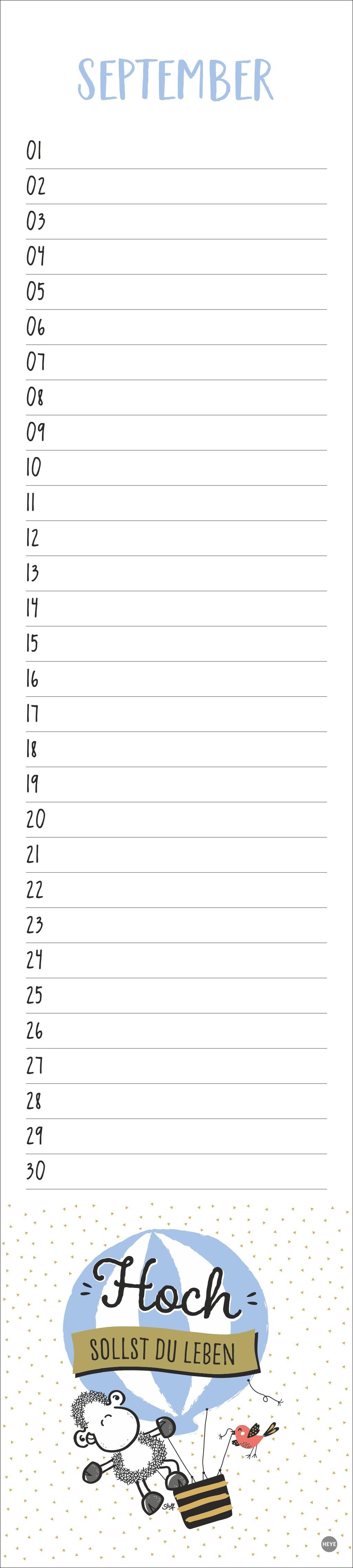 Beispielinhalt (Bild) sheepworld Geburtstagskalender Langplaner
