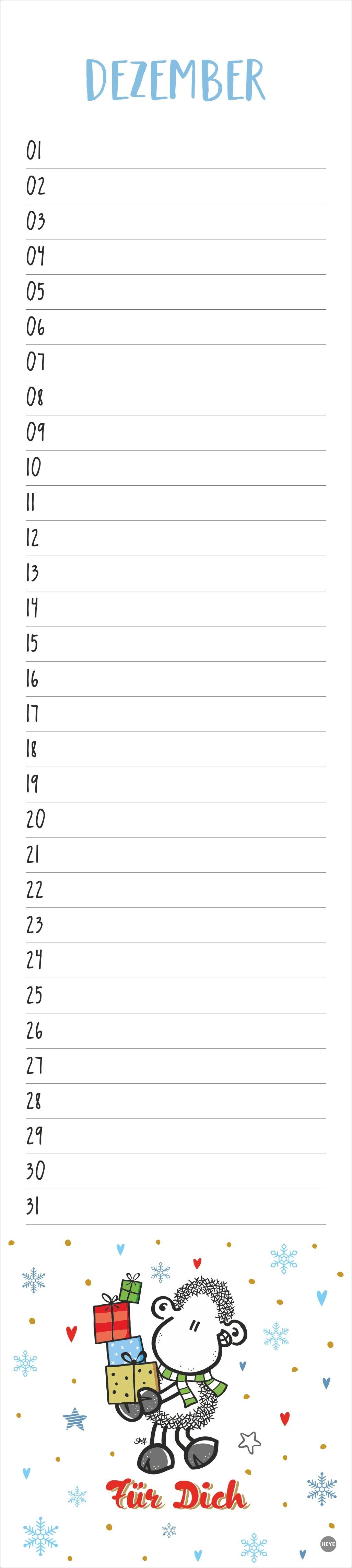 Beispielinhalt (Bild) sheepworld Geburtstagskalender Langplaner