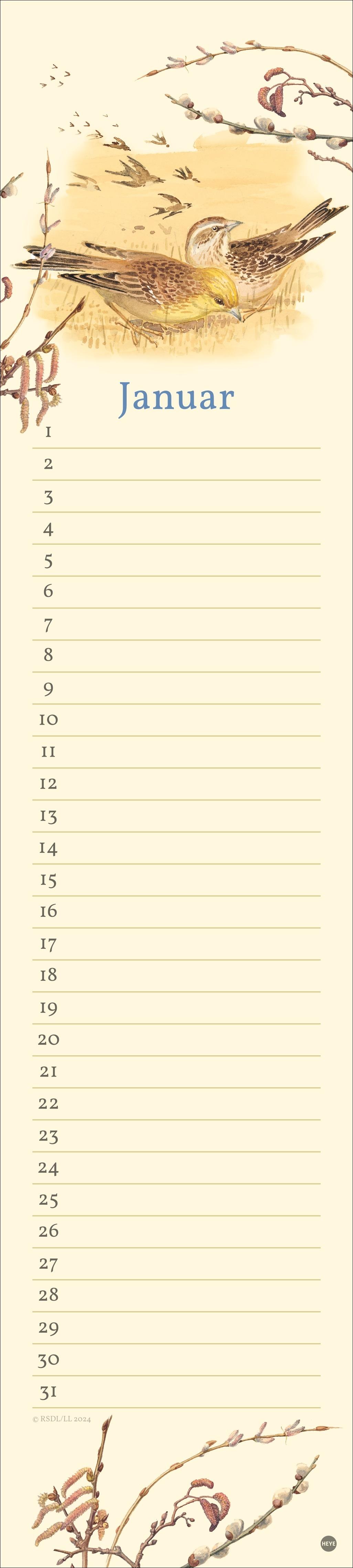 Beispielinhalt (Bild) Edith Holden: Geburtstagskalender Langplaner