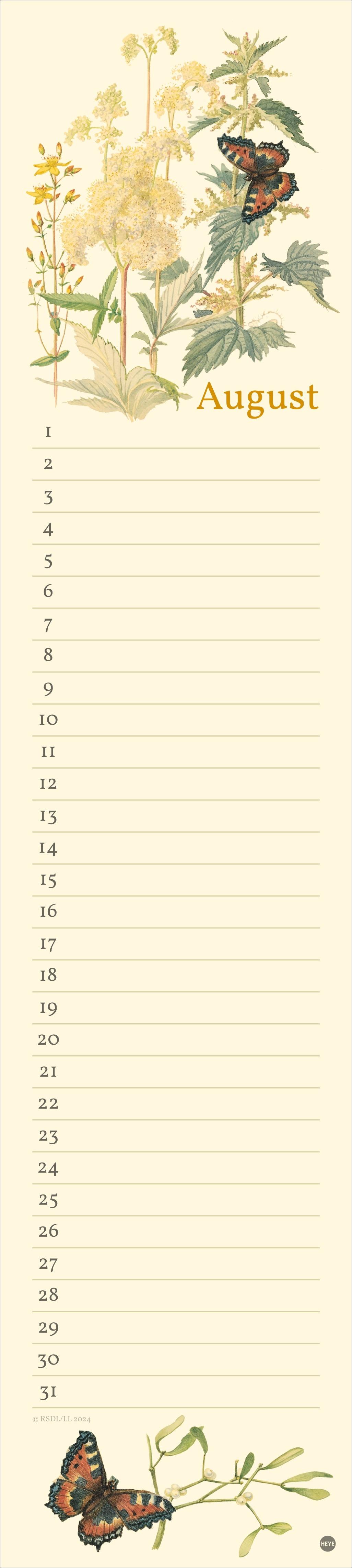 Beispielinhalt (Bild) Edith Holden: Geburtstagskalender Langplaner