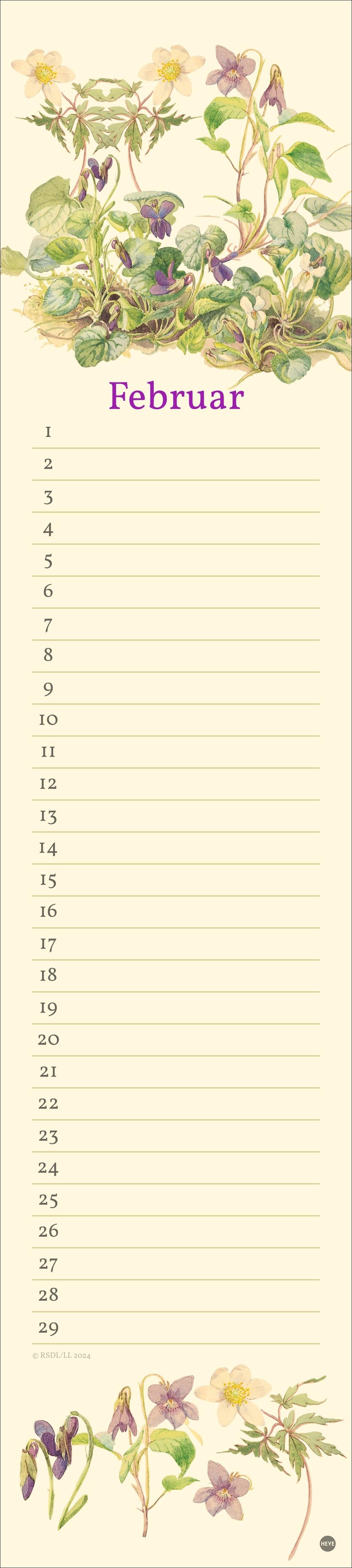 Beispielinhalt (Bild) Edith Holden: Geburtstagskalender Langplaner