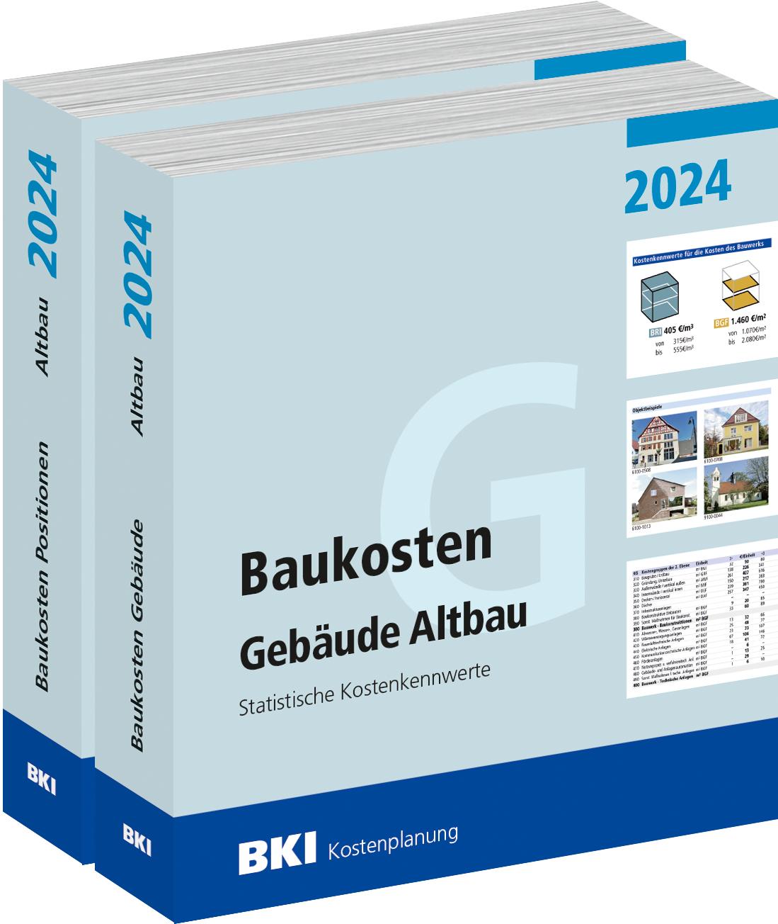 Vorderes Coverbild BKI Baukosten Gebäude + Positionen Altbau 2024
