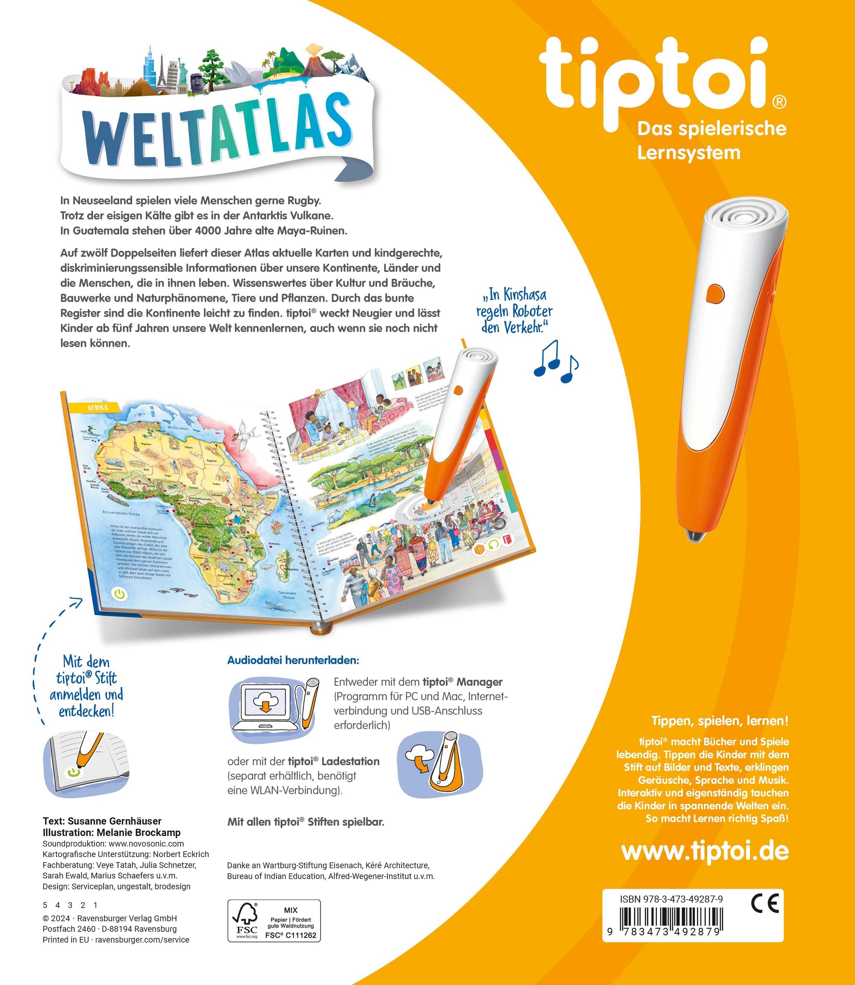 Rückseitencover tiptoi® - Weltatlas