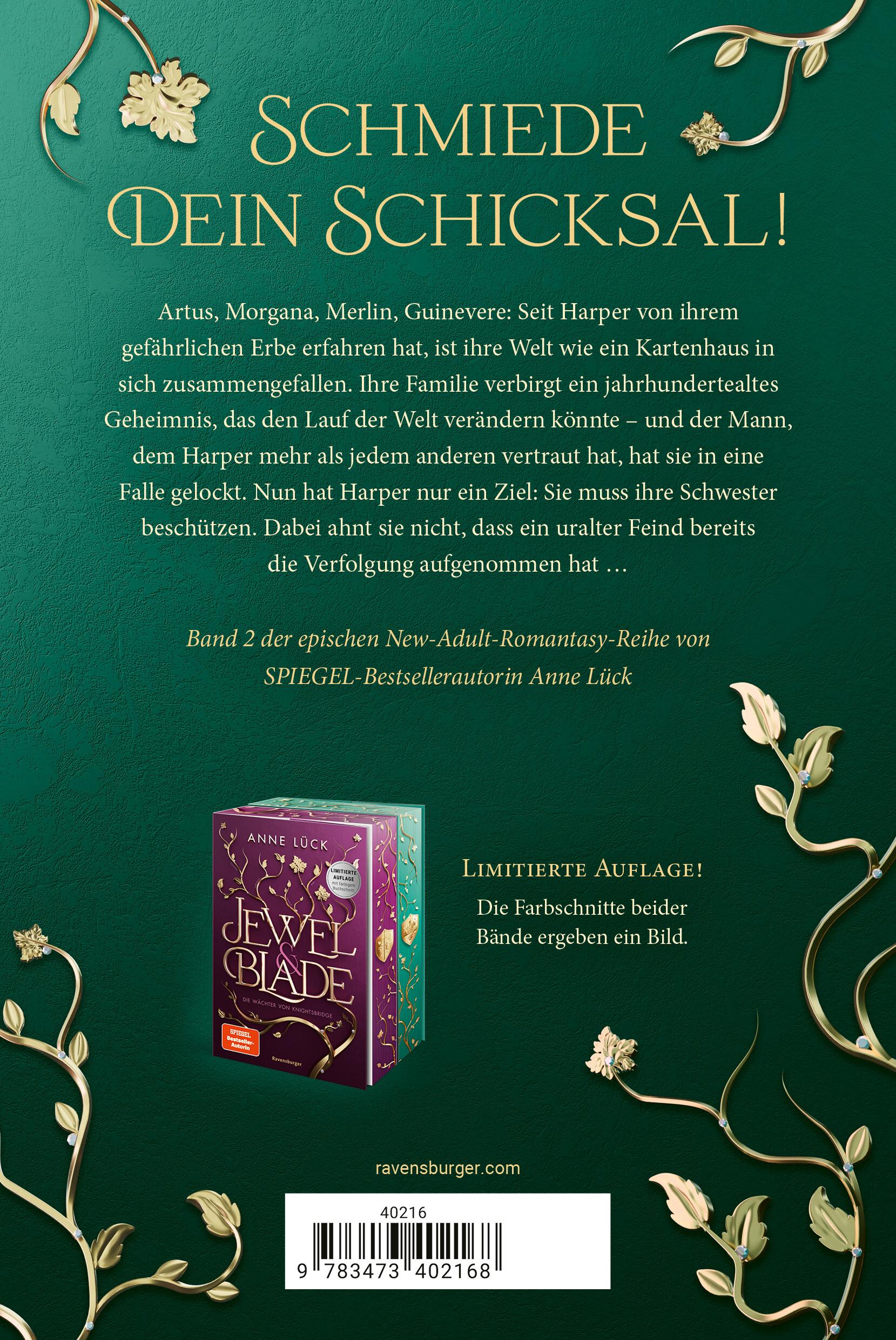 Rückseitencover Jewel & Blade, Band 2 - Die Hüter von Camelot