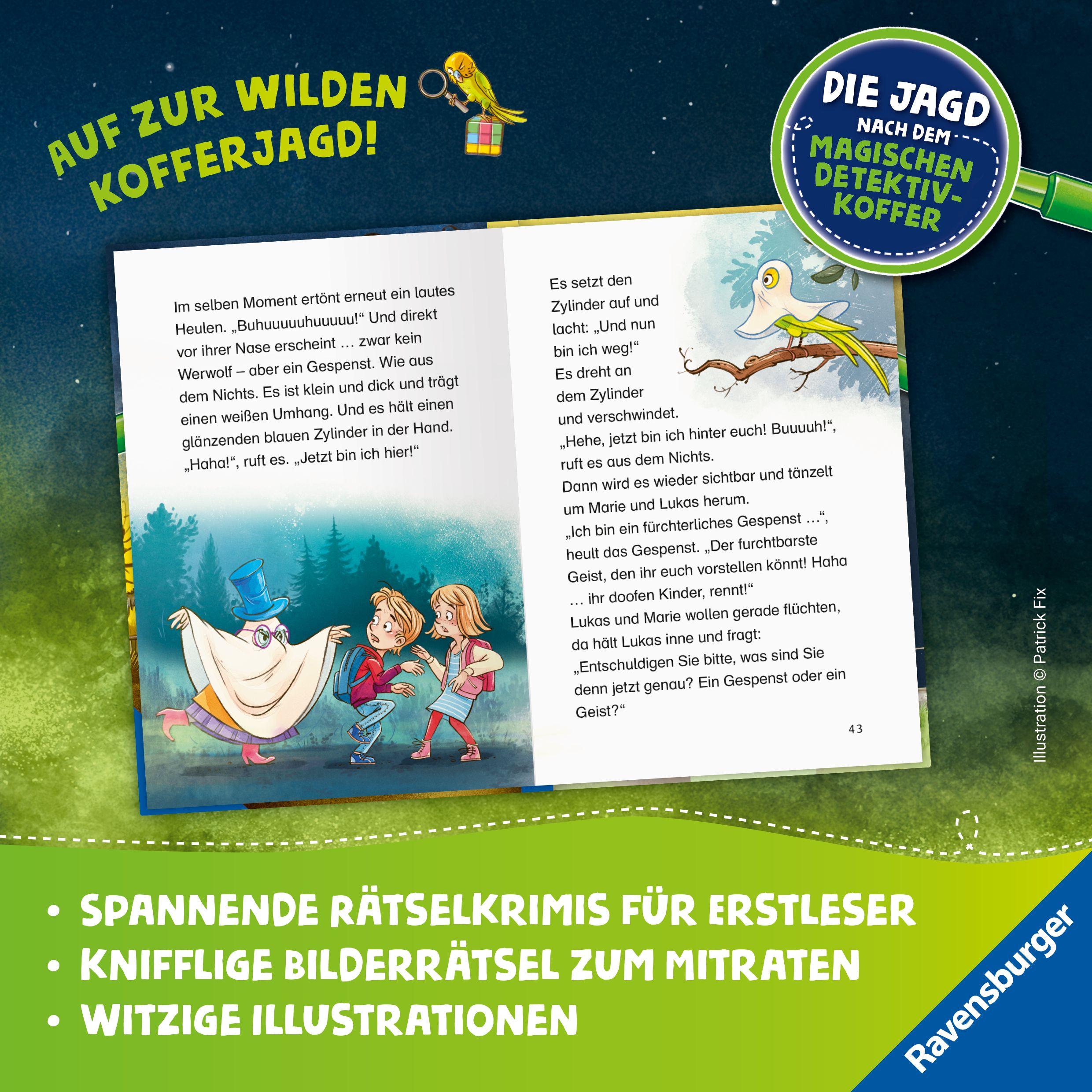 Beispielinhalt (Bild) Die Jagd nach dem magischen Detektivkoffer, Band 7 - Das verflixt verfluchte Geisterhaus