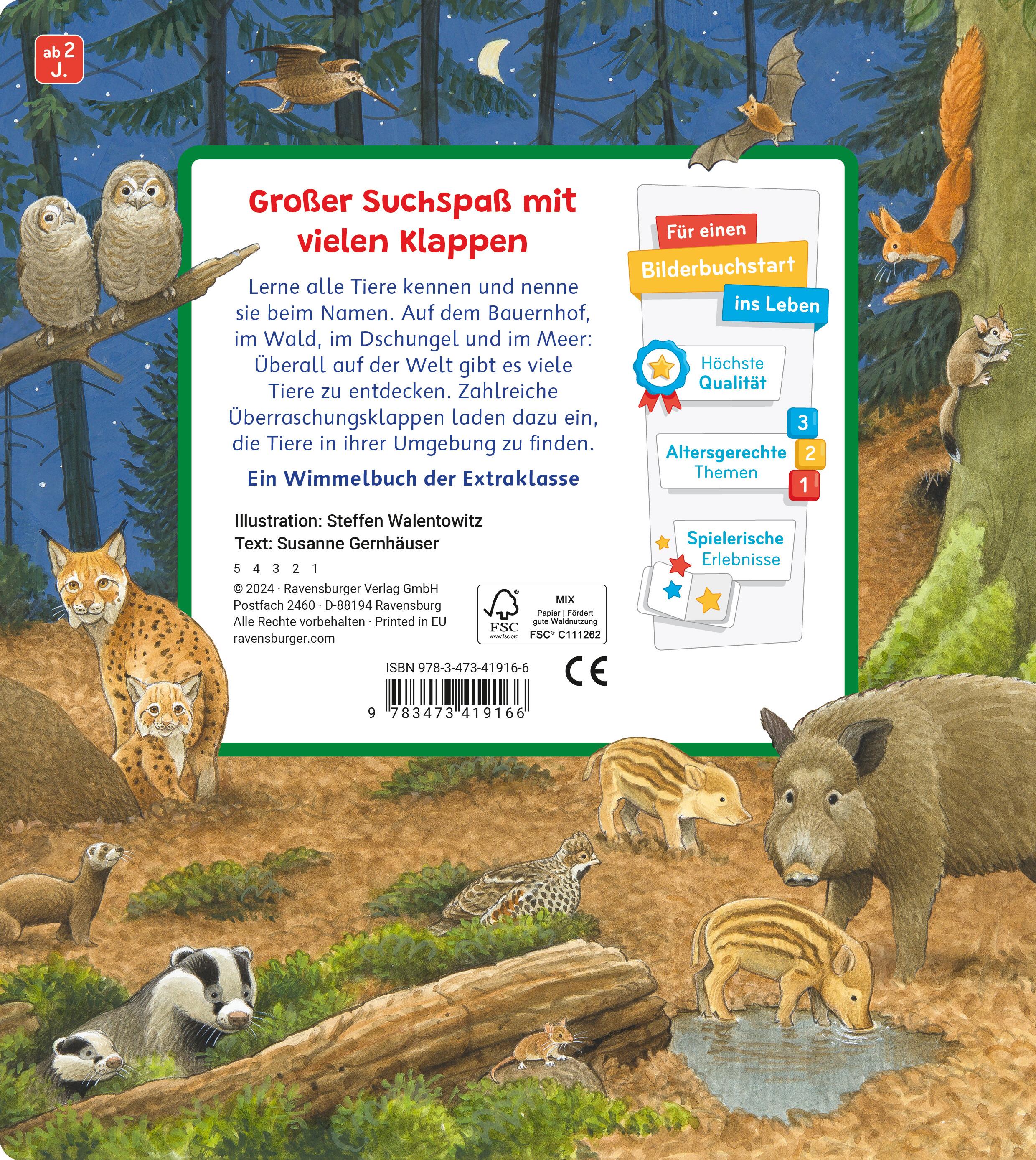 Rückseitencover Mein Sachen suchen Wimmelbuch: Tiere und ihre Kinder