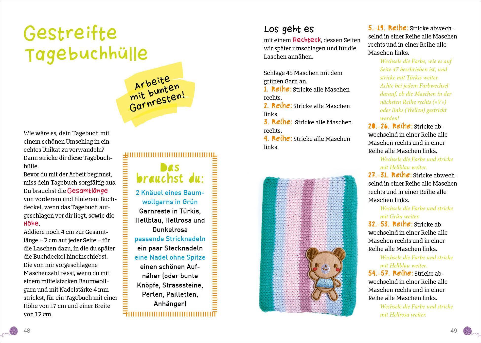 Beispielinhalt (Bild) Mein erstes Strickbuch