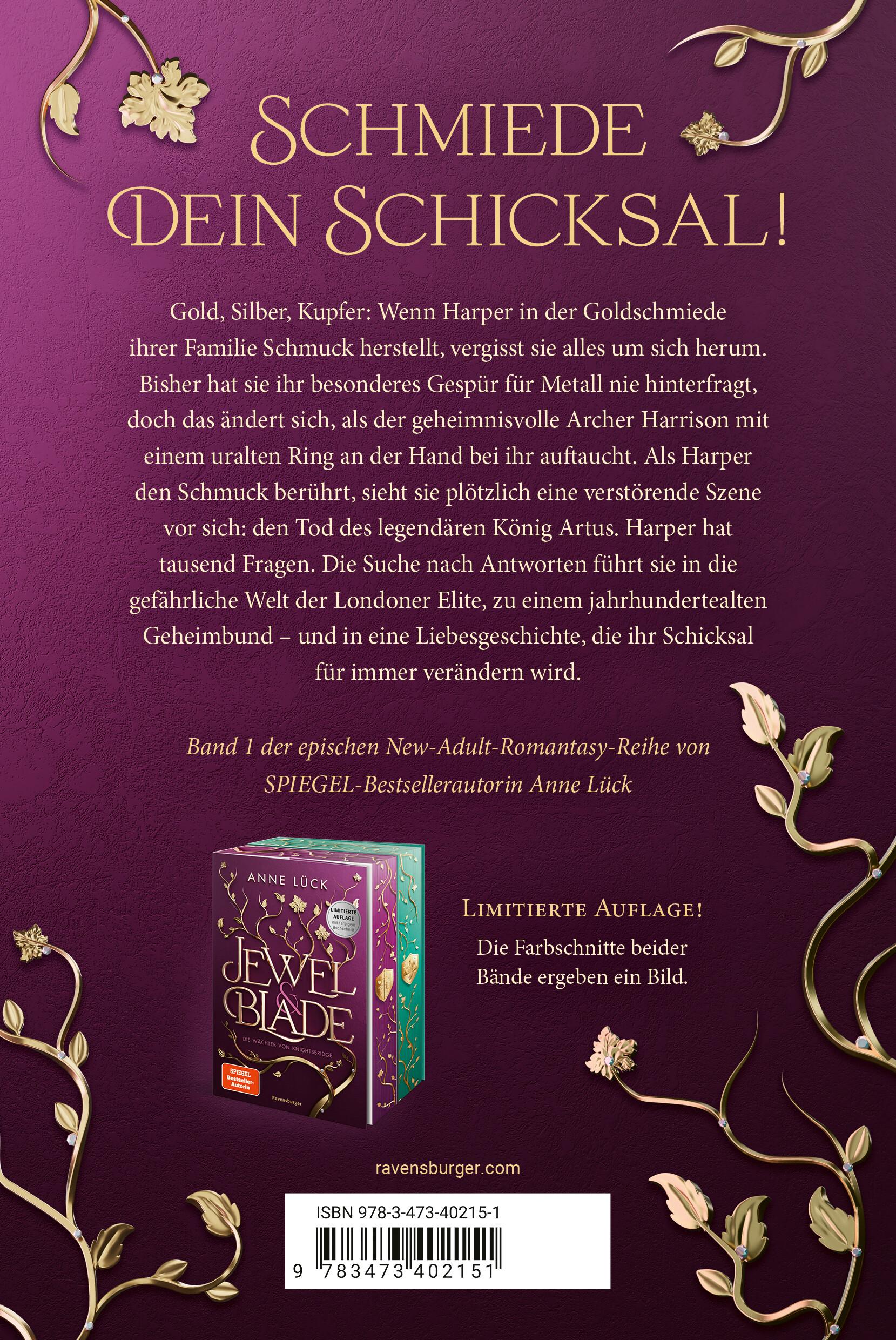 Rückseitencover Jewel & Blade, Band 1 - Die Wächter von Knightsbridge
