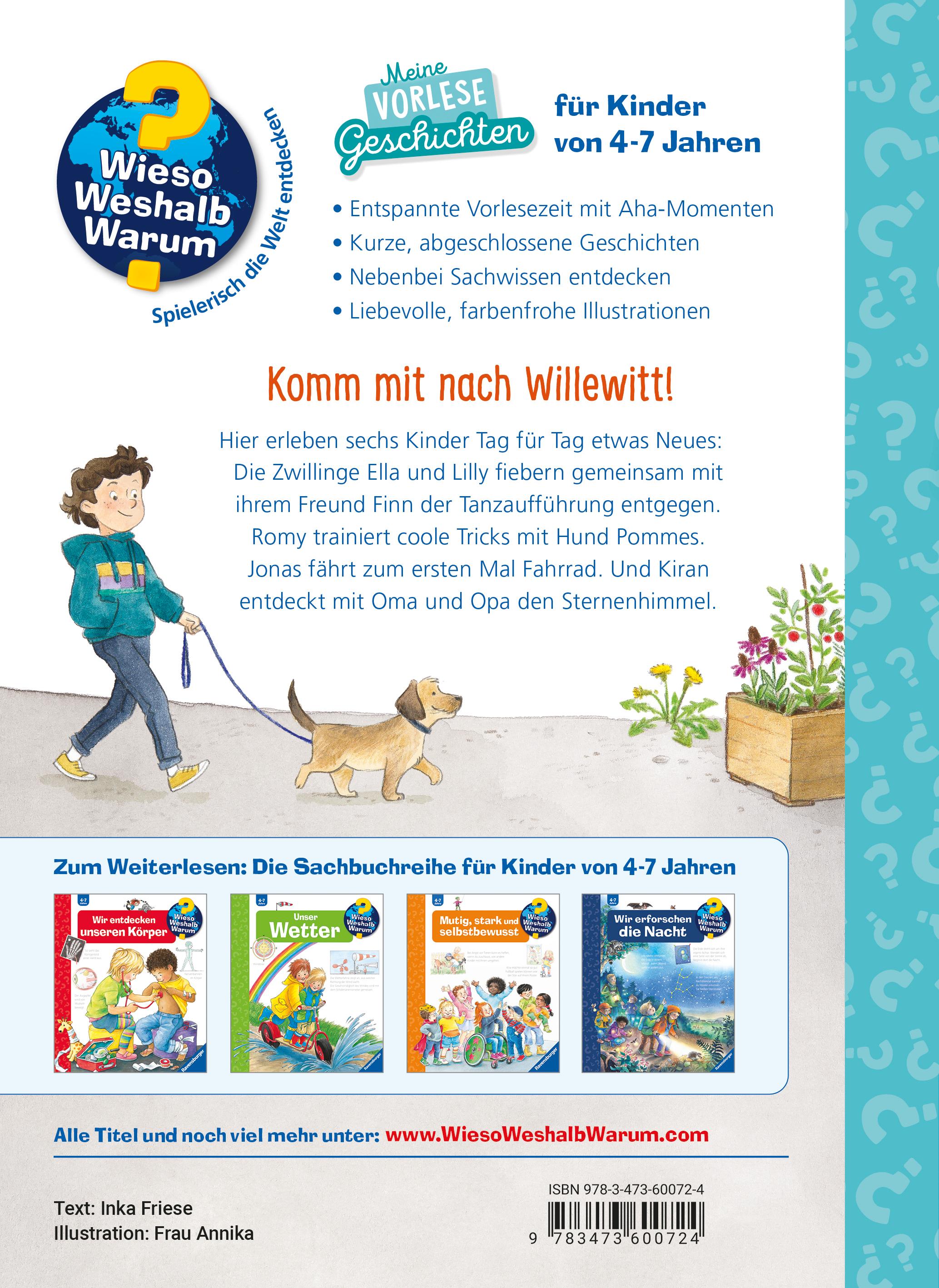 Rückseitencover Wieso? Weshalb? Warum? Meine Vorlesegeschichten, Band 1 - Was erleben wir Tag für Tag?