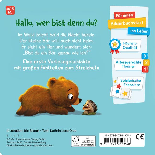 Beispielinhalt (Bild) Mein erstes Vorlese-Fühlbuch - Bist du ein Bär?