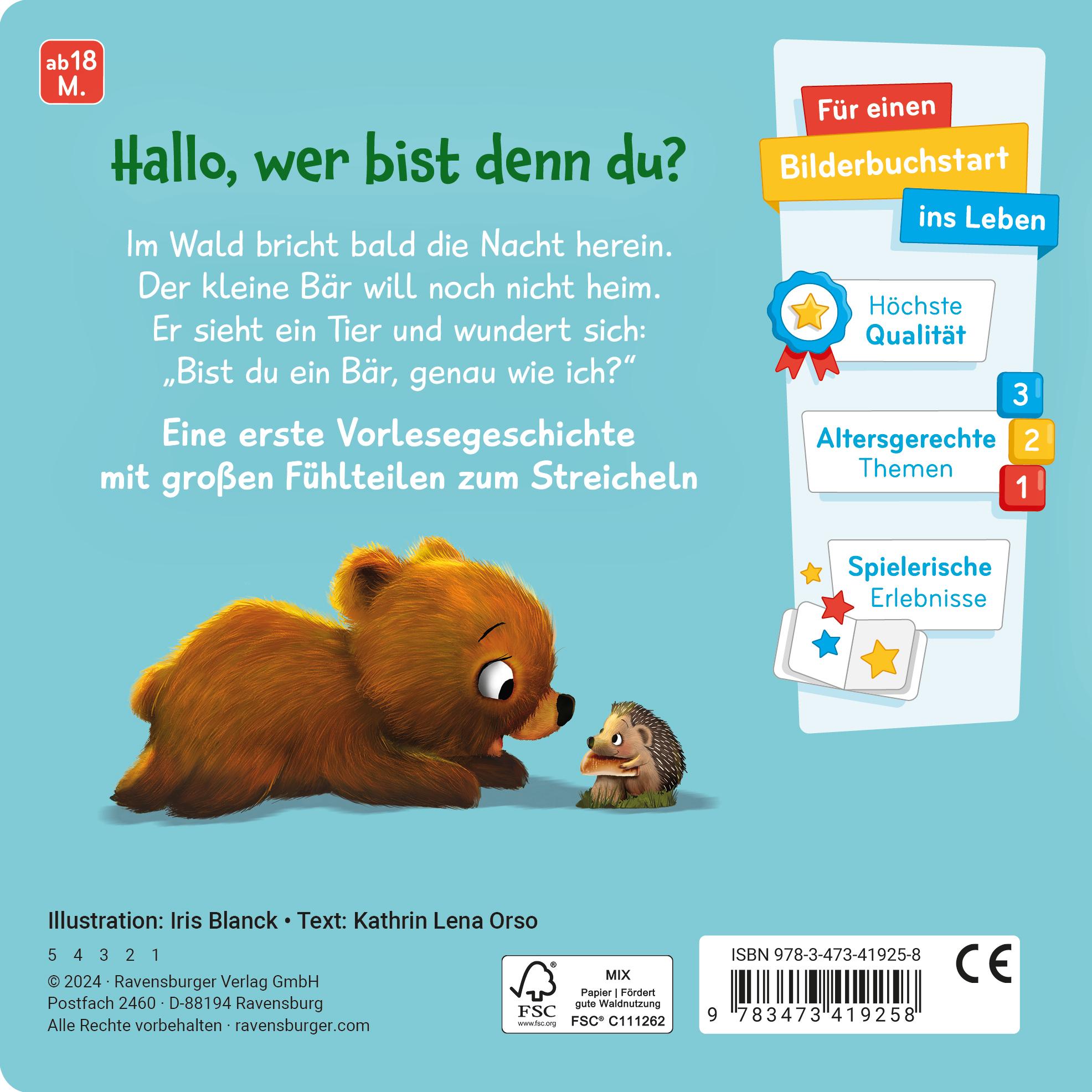 Rückseitencover Mein erstes Vorlese-Fühlbuch - Bist du ein Bär?