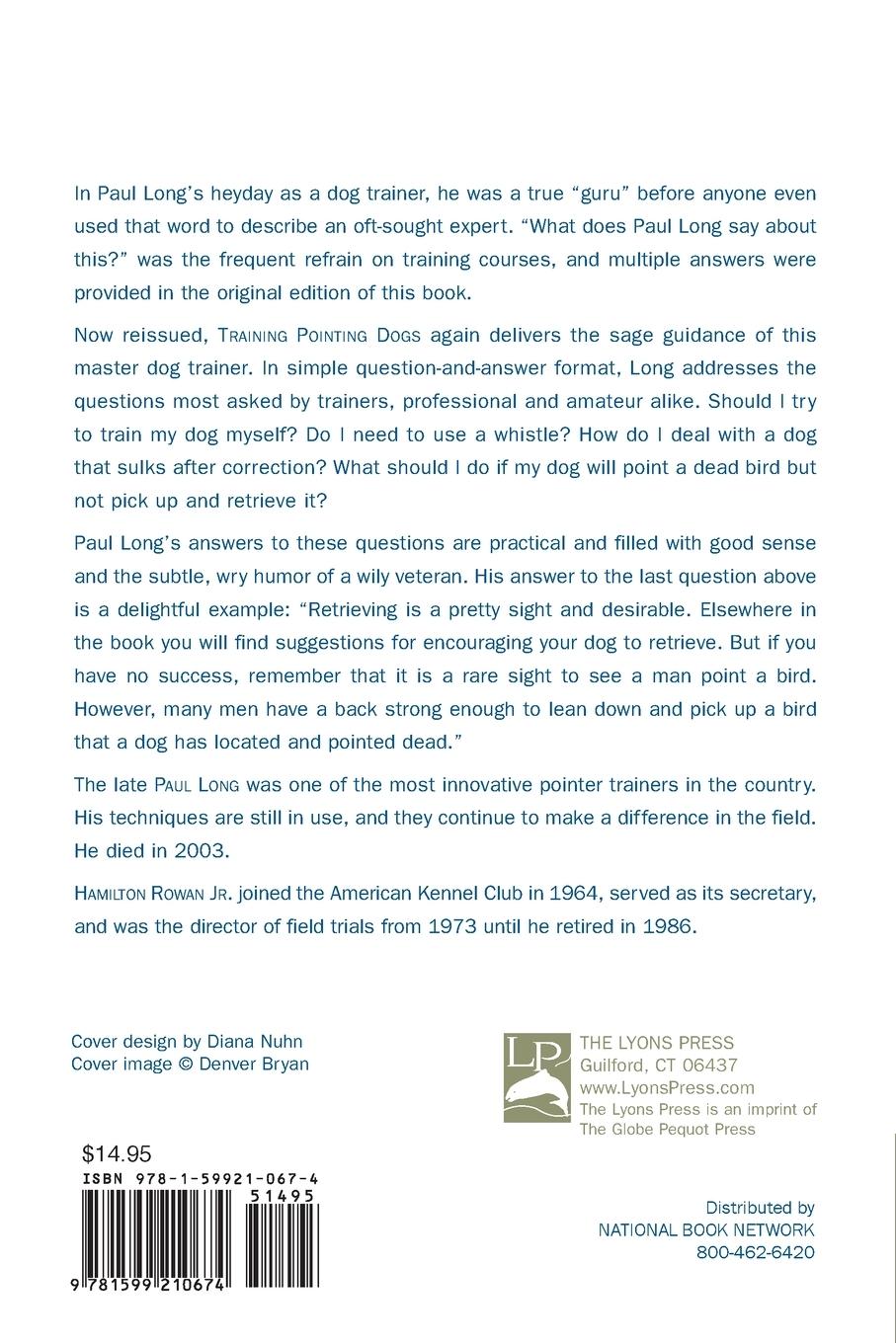 Rückseitencover Training Pointing Dogs